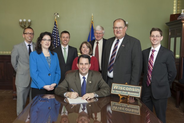 Jesse Dill with Governor Scott Walker Bill Signing 40814 51 (1)